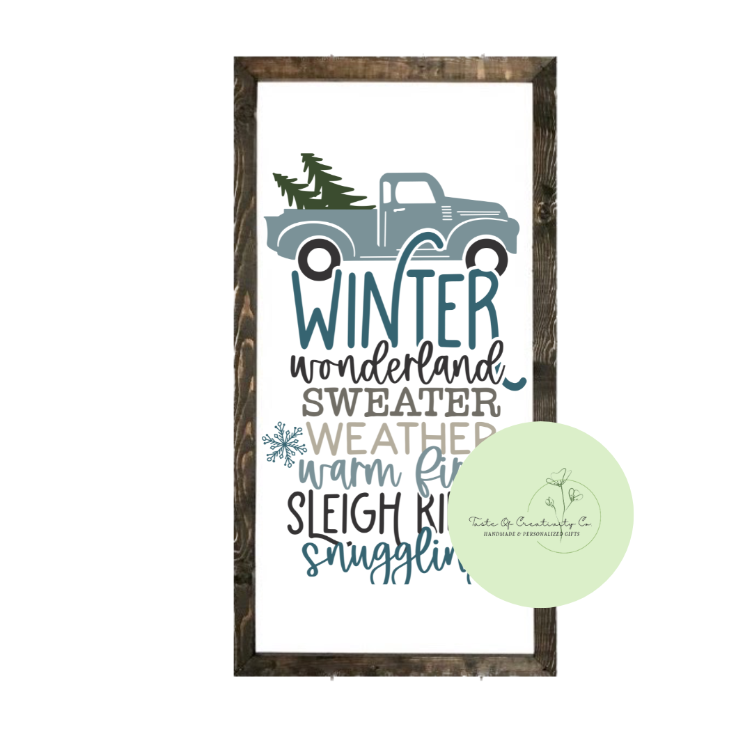 Winter Things Farmhouse Sign, Christmas Decor, Winter Decor
