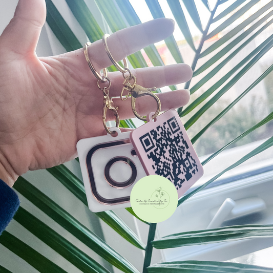 Social Media QR Code Keychain, Business Card Keychain, Acrylic Business Marketing