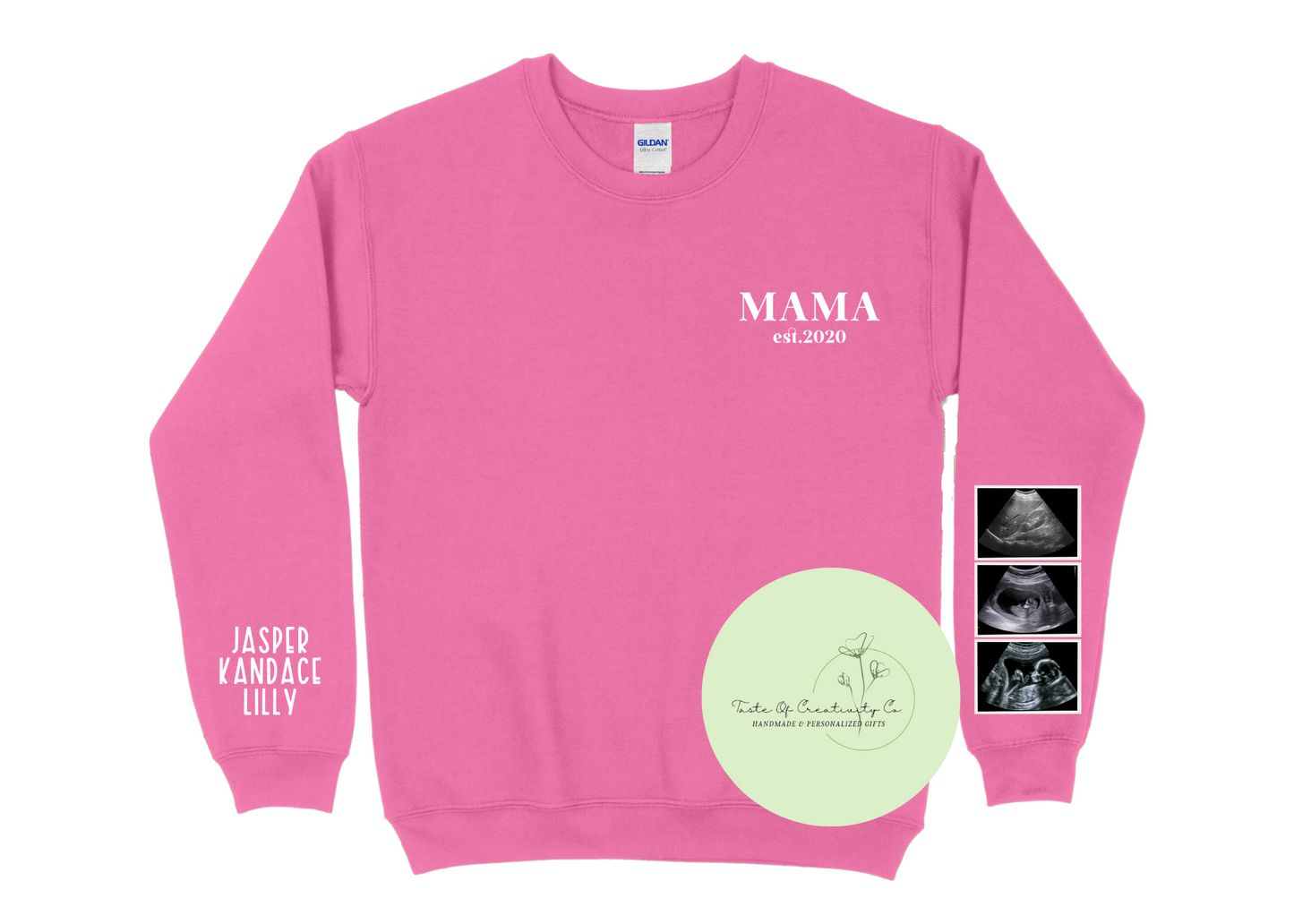 Ultrasound Photo Crewneck Sweater, Apparel for Parent, Apparel for Mom, Apparel for Dad, Mother's Day Gift, Father’s Day Gift