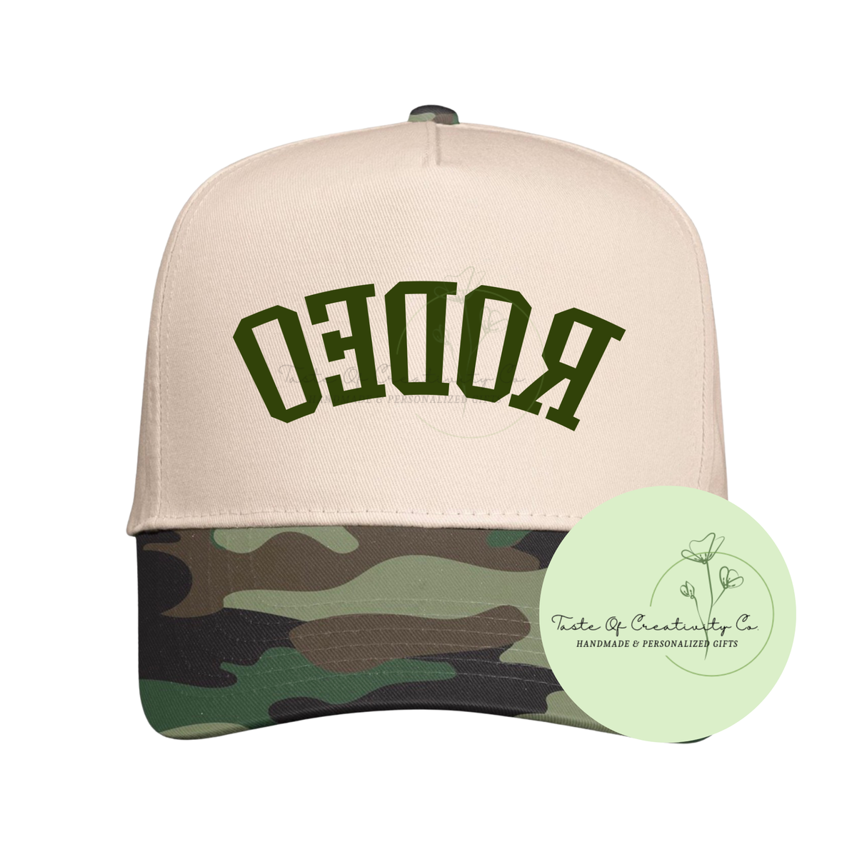Backwards Rodeo Trucker Cap, Camo Edition, Western Themed Apparel, Rodeo Apparel