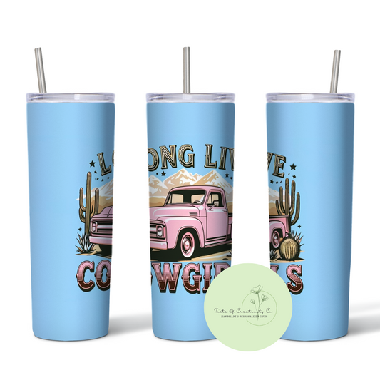 "Long Live Cowgirls" 20oz. Sublimated Tumbler, Dishwasher Safe, Country Drinkware, Coastal Cowgirl Collection, Disco Cowgirl Collection
