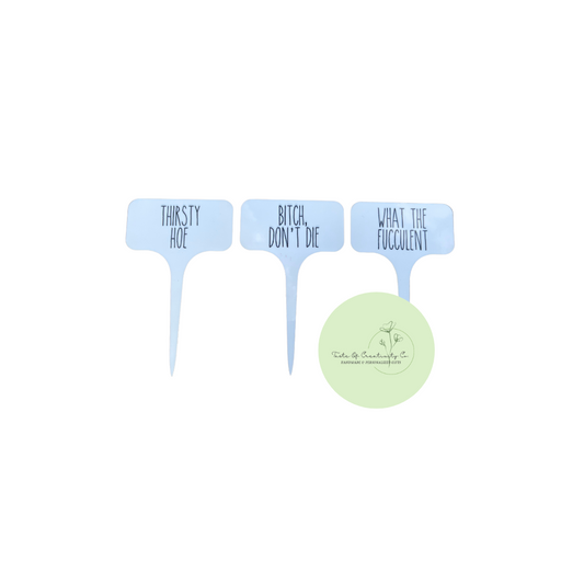 Sweary Pun Plant Stakes, 3 Pack, Rae Dunn Inspired, Gardening Accessories