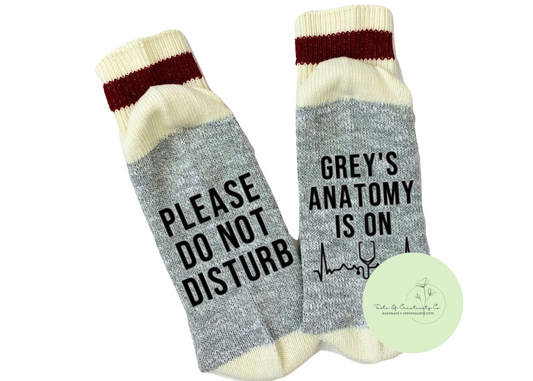 Grey's Anatomy Is On Chatting Socks, Novelty Socks, TV Show Inspired Gift