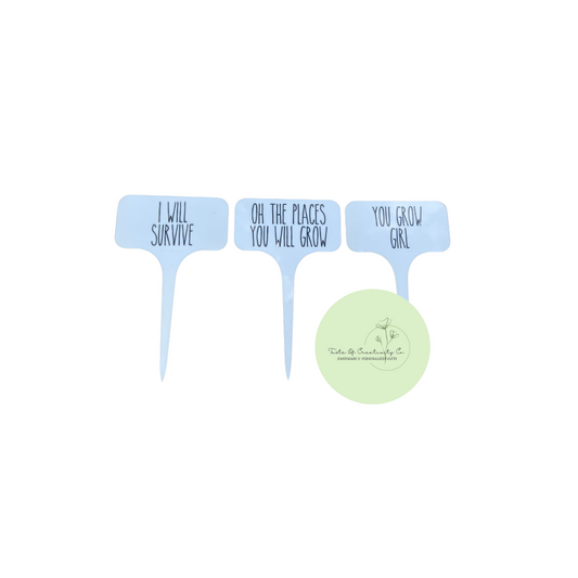 Motivational Pun Plant Stakes, 3 Pack, Rae Dunn Inspired, Gardening Accessories