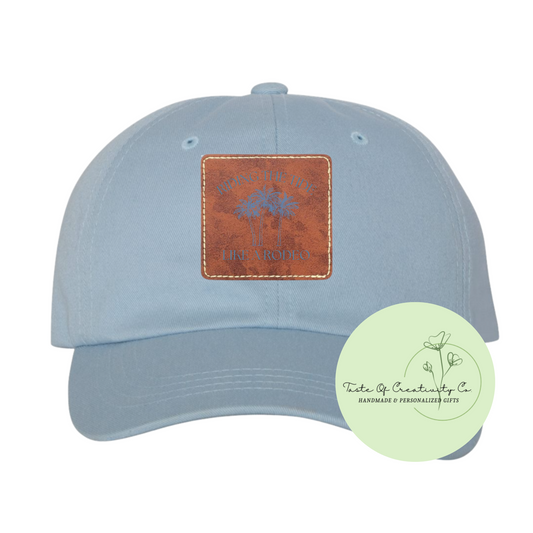 "Ridin' The Tide Like a Rodeo" Slouchy Cap, Western Hat, Country Apparel, Coastal Cowgirl Collection, Disco Cowgirl Collection
