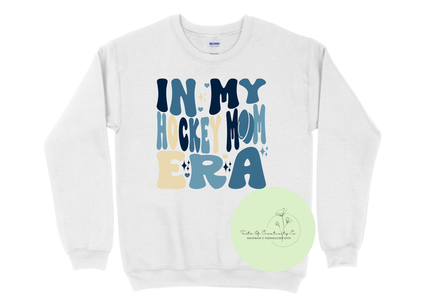 "In My Hockey Mom Era" Crewneck Sweater, Hockey Mom Apparel, Hockey Rink Sweater, Hockey Themed Sweater