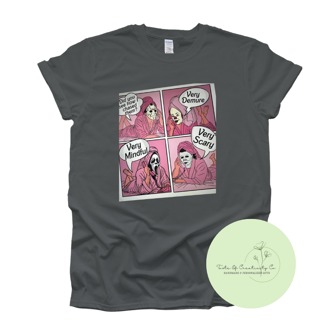 "Did You See How I Chased Them?" T-Shirt, Funny Comic Shirt, Spooky Szn Apparel, Halloween Shirt, Graphic T-Shirt, Demure Trend