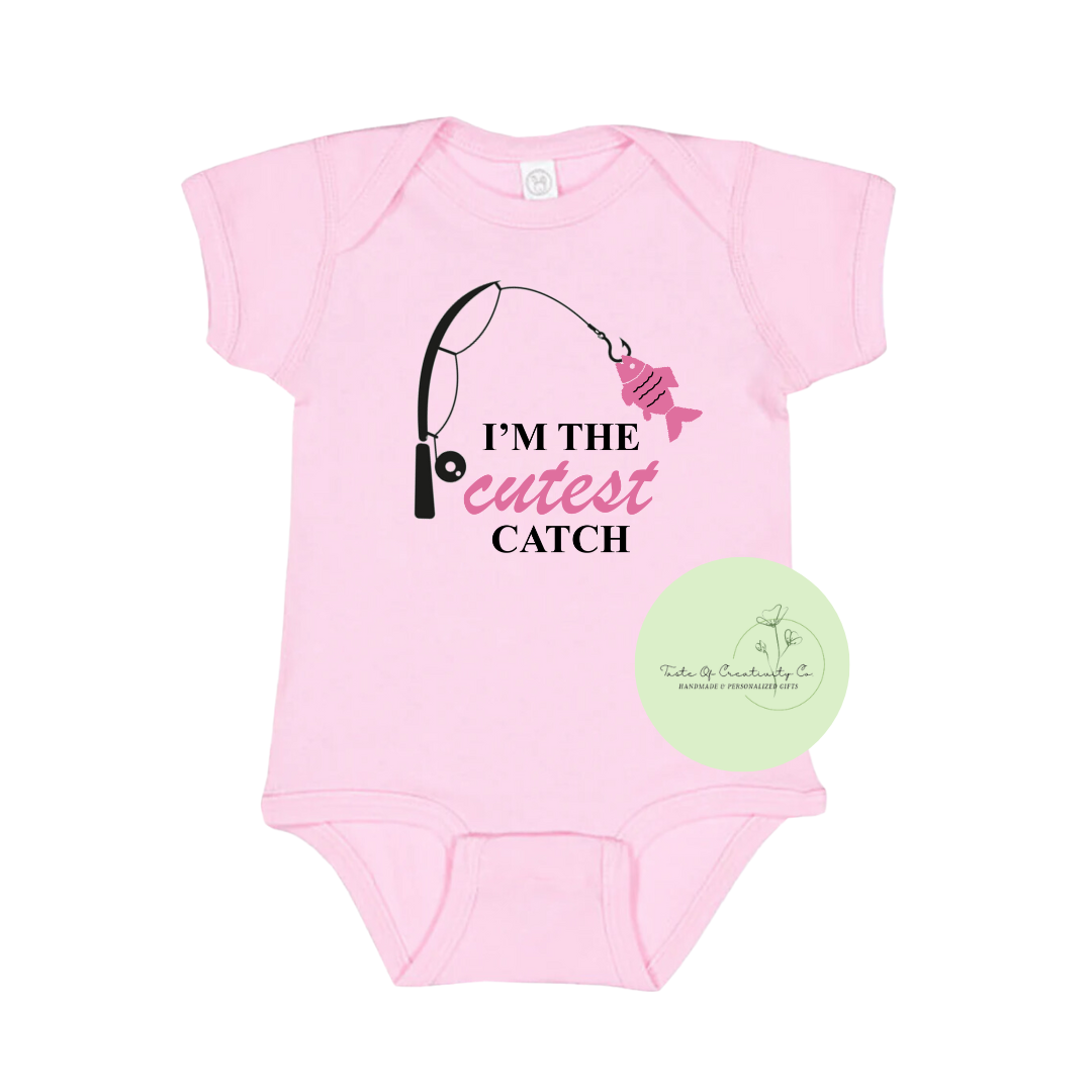 "I'm The Cutest Catch" Onesie™, Fishing Apparel, Cute Baby Apparel, Apparel for Baby, Infant Bodysuit, Gift for Fisher