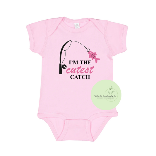 "I'm The Cutest Catch" Onesie™, Fishing Apparel, Cute Baby Apparel, Apparel for Baby, Infant Bodysuit, Gift for Fisher