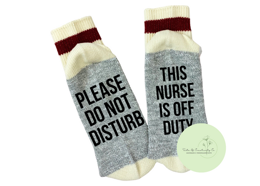 Nurse Off Duty Chatting Socks, Novelty Socks, Gift for Nurse