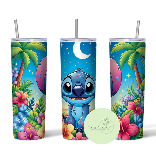 Stitch on a Beach 20oz. Sublimated Tumbler, Dishwasher Safe, Gift for Stitch Lover