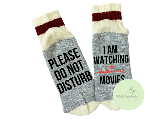I Am Watching Hallmark Movies Chatting Socks, Novelty Socks, Christmas Apparel