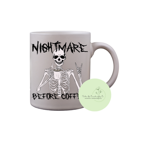 "Nightmare Before Coffee" Coffee Mug, Dishwasher Safe, Halloween Coffee Mug, Spooky Mug