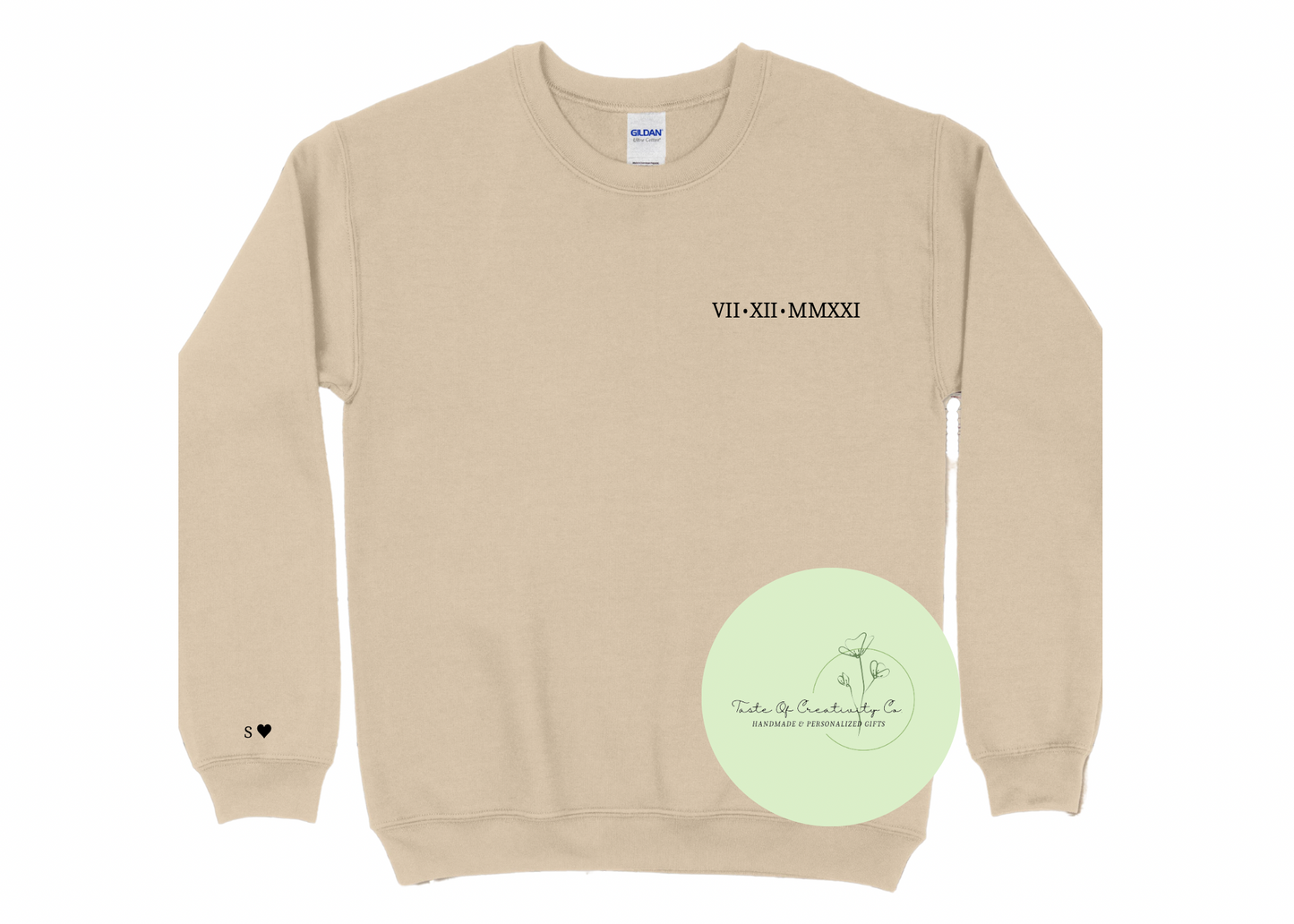 Roman Numeral Crewneck Sweater, Valentine's Day Apparel, Couples Sweater