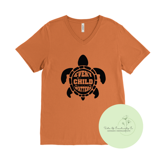 "Every Child Matters Turtle" T-Shirt, Orange Shirt Day Apparel, National Day for Truth and Reconciliation *$5.00 of Proceeds Donated to CVC Foundation*