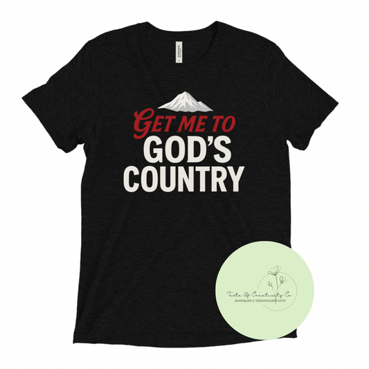 "Get Me To God’s Country" T-Shirt, Western T-Shirt, Country Apparel, Disco Cowgirl Collection