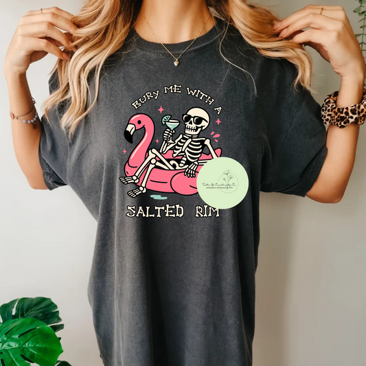 Bury Me With a Salted Rim T-Shirt, Oversized Relaxed Fit Tee, Funny Margarita Shirt