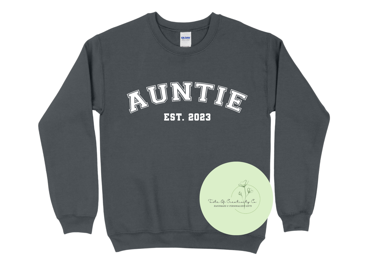 Auntie Established Crewneck Sweater, Apparel for Aunt, Gift for Aunty