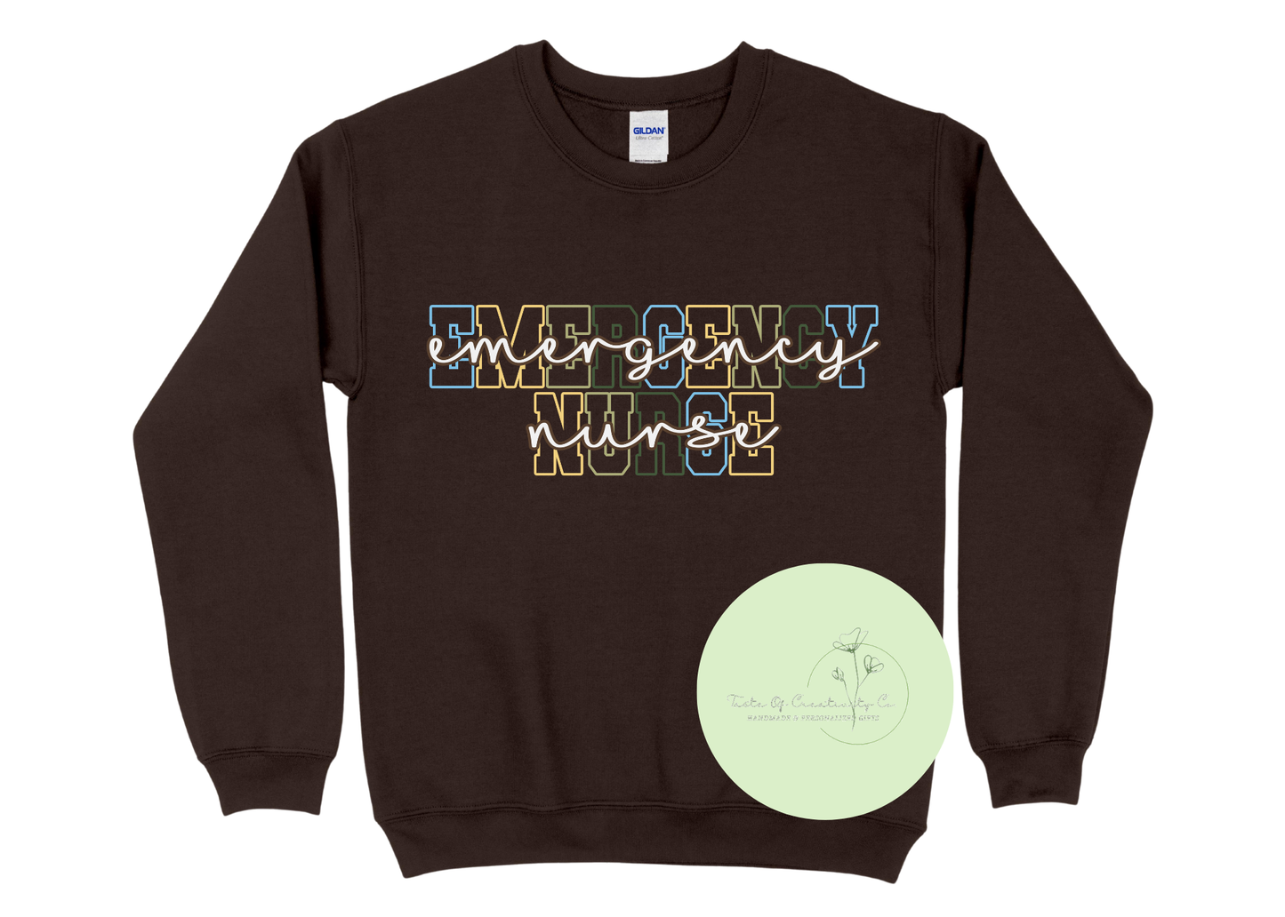 Custom Specialty Nurse Varsity Crewneck Sweater, Health Care Apparel, Sweater for Nurse, Gift for Emergency Nurse