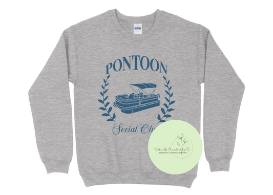 Pontoon Social Club Crewneck Sweater, Summer Collection, Gift for Boater