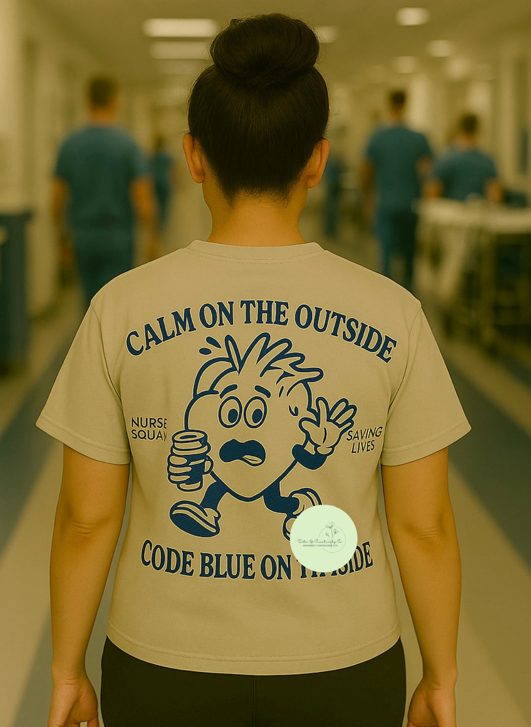 "Calm On The Outside, Code Blue On The Inside", Nurse Apparel, Funny Shirt for Nurse, ER Nurse Shirt