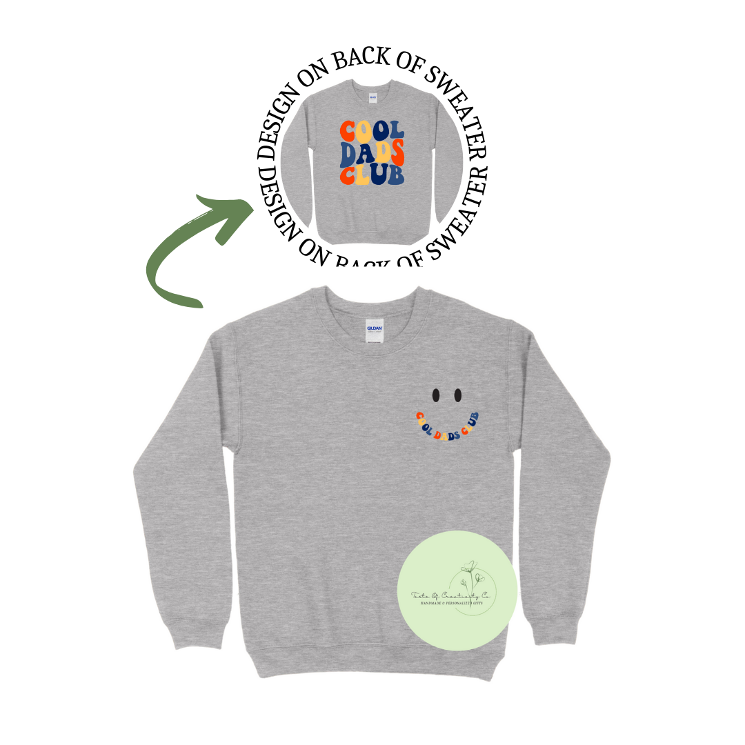 "Cool Dads Club" Crewneck Sweater, Apparel for Dad, Father’s Day Gift