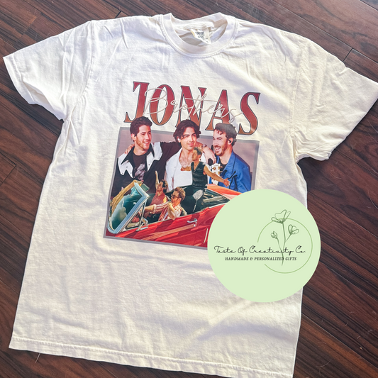 Jonas Brothers Retro Red Car T-Shirt, Comfort Colors Shirt, Boy Band Gift, Greetings From Your Hometown Tour Shirt, Jonas Brothers Shirt