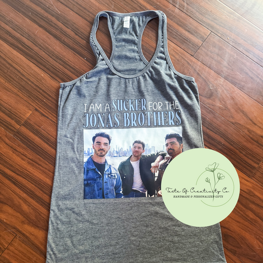 I'm a Sucker For The Jonas Brothers Tank Top, Boy Band Gift, Greetings From Your Hometown Tour Shirt, Jonas Brothers Shirt