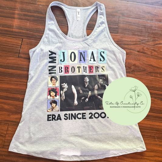 In My Jonas Brothers Era Since 2005 Tank Top, Boy Band Gift, Greetings From Your Hometown Tour Shirt, Jonas Brothers Shirt