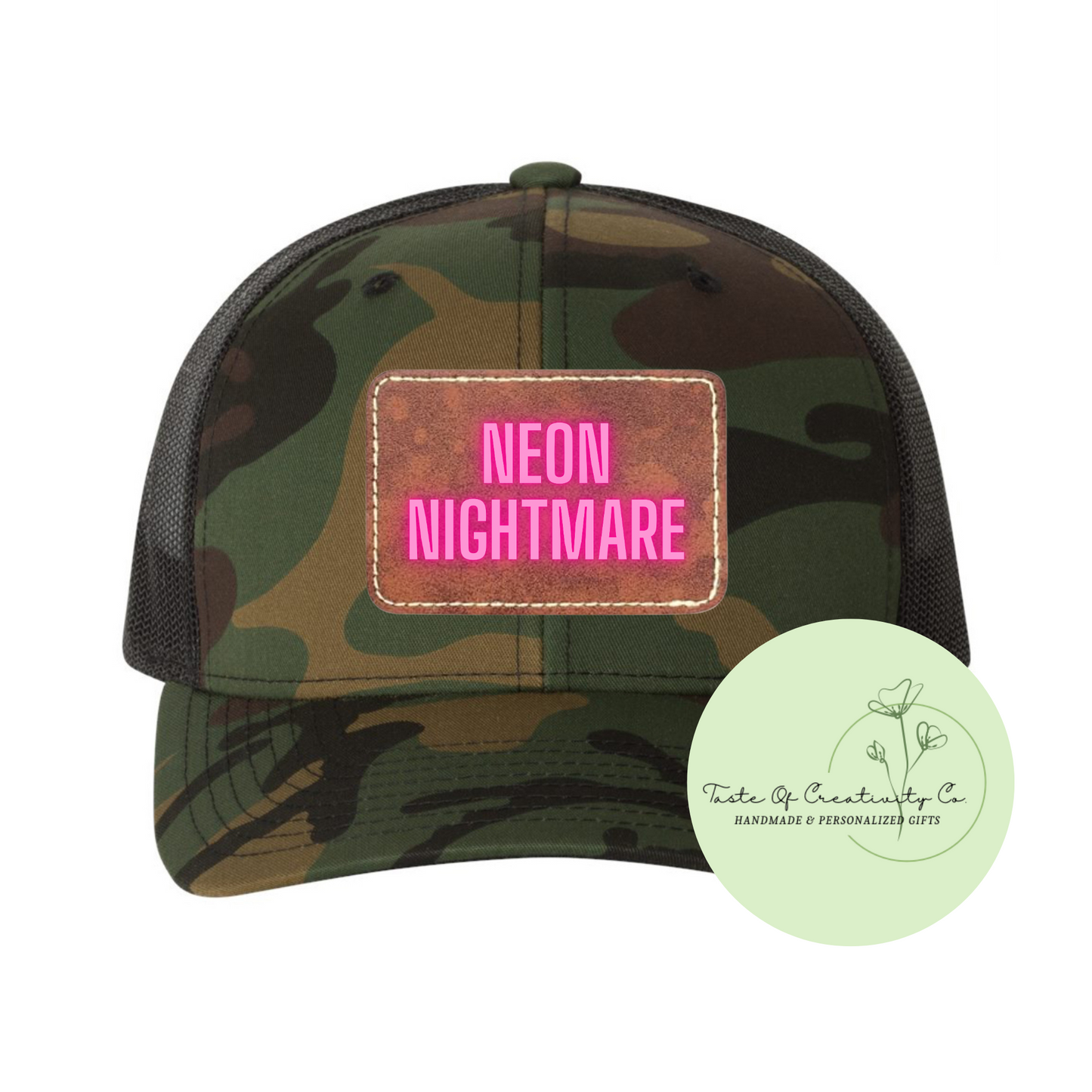 "Neon Nightmare" Trucker Cap, Western Hat, Country Apparel, Camo Cowgirl Collection, Disco Cowgirl Collection