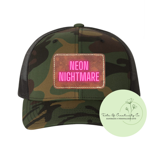 "Neon Nightmare" Trucker Cap, Western Hat, Country Apparel, Camo Cowgirl Collection, Disco Cowgirl Collection