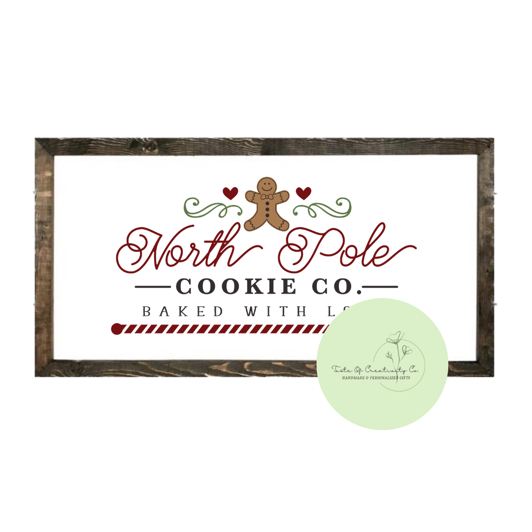 North Pole Cookie CO. Farmhouse Sign, Christmas Decor, Christmas Cookie Decor