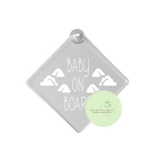 Cloud Baby On Board Acrylic Hanger, Baby Shower Gift, Car Accessory