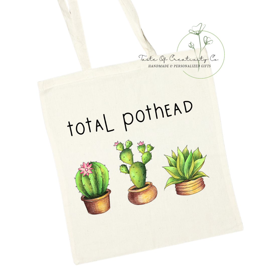 "Total Pothead" Tote Bag, Eco Friendly Bag, Reusable Shopping Bag