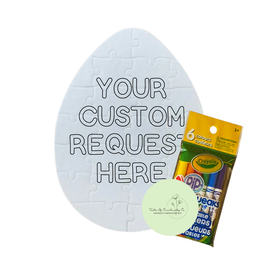 Custom Easter Puzzle,  Egg Shaped Puzzle, Easter Gift, Colouring Puzzle Activity