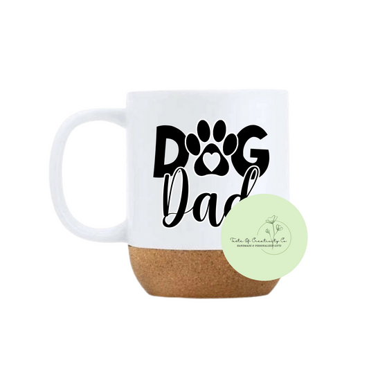 Dog Dad Travel Cork Bottom Coffee Mug, Dog Mom Gift, Dog Parent Gift, Travel Mug with Lid
