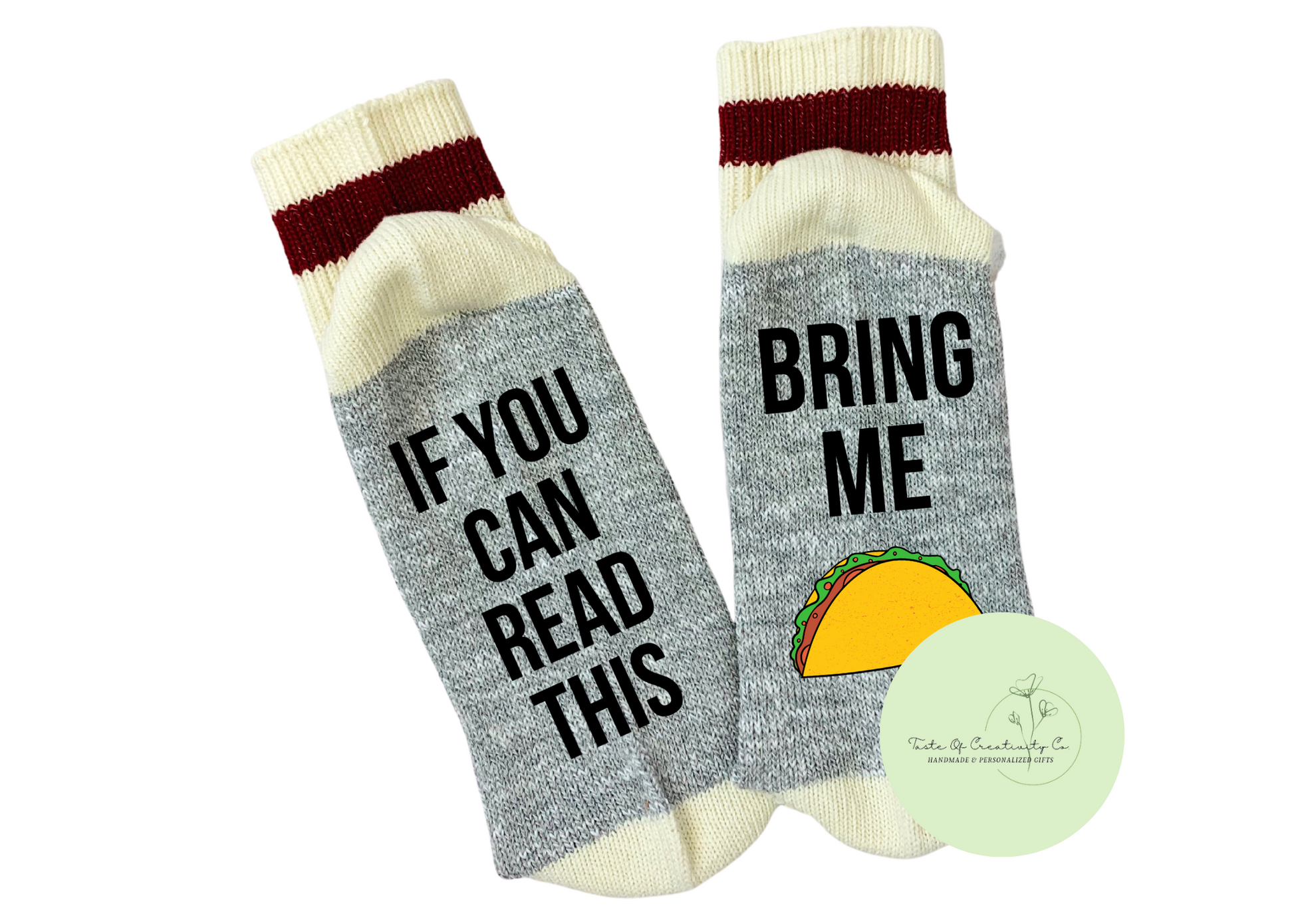 Bring Me Tacos Chatting Socks, Novelty Socks, Gift for Foodie