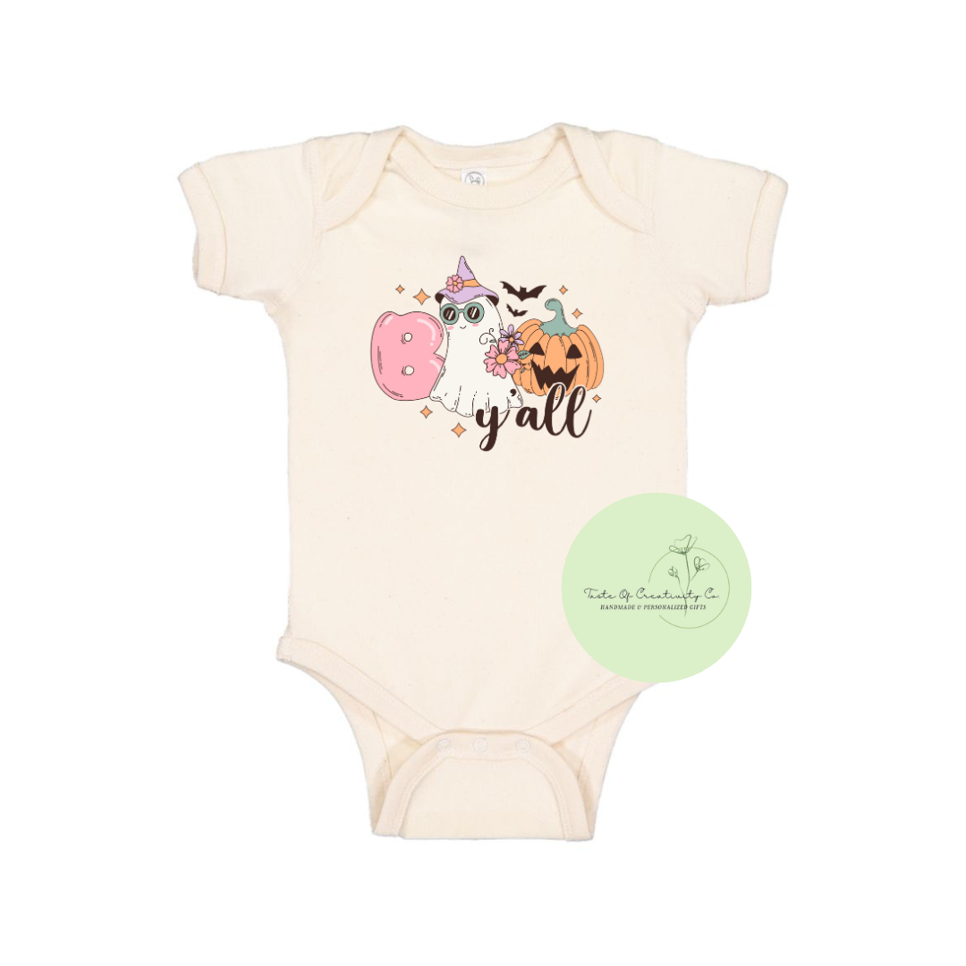 "Boo Y'all" Onesie™, Halloween Apparel, Spooky Szn Baby Apparel, Apparel for Baby, Infant Bodysuit