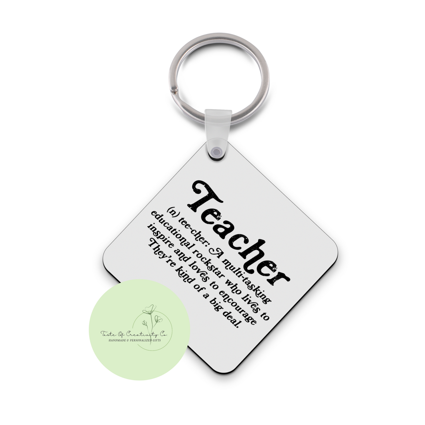 Teacher Definition Sublimated Keychain, Keychain Gift, Gift for Teacher