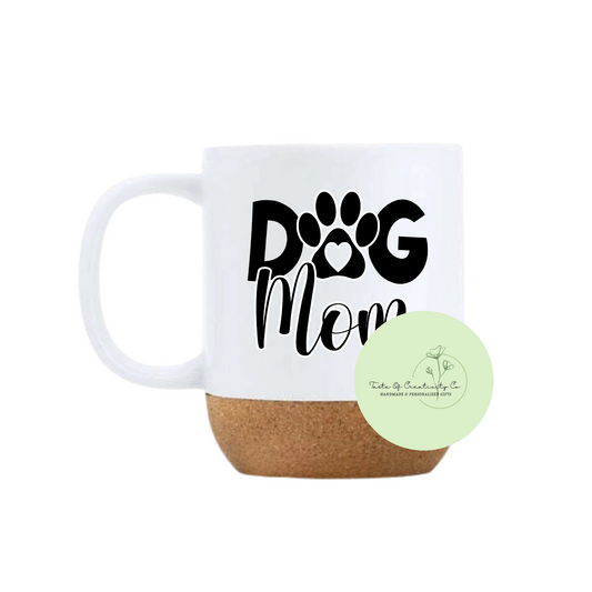 Dog Mom Travel Cork Bottom Coffee Mug, Dog Mom Gift, Dog Parent Gift, Travel Mug with Lid