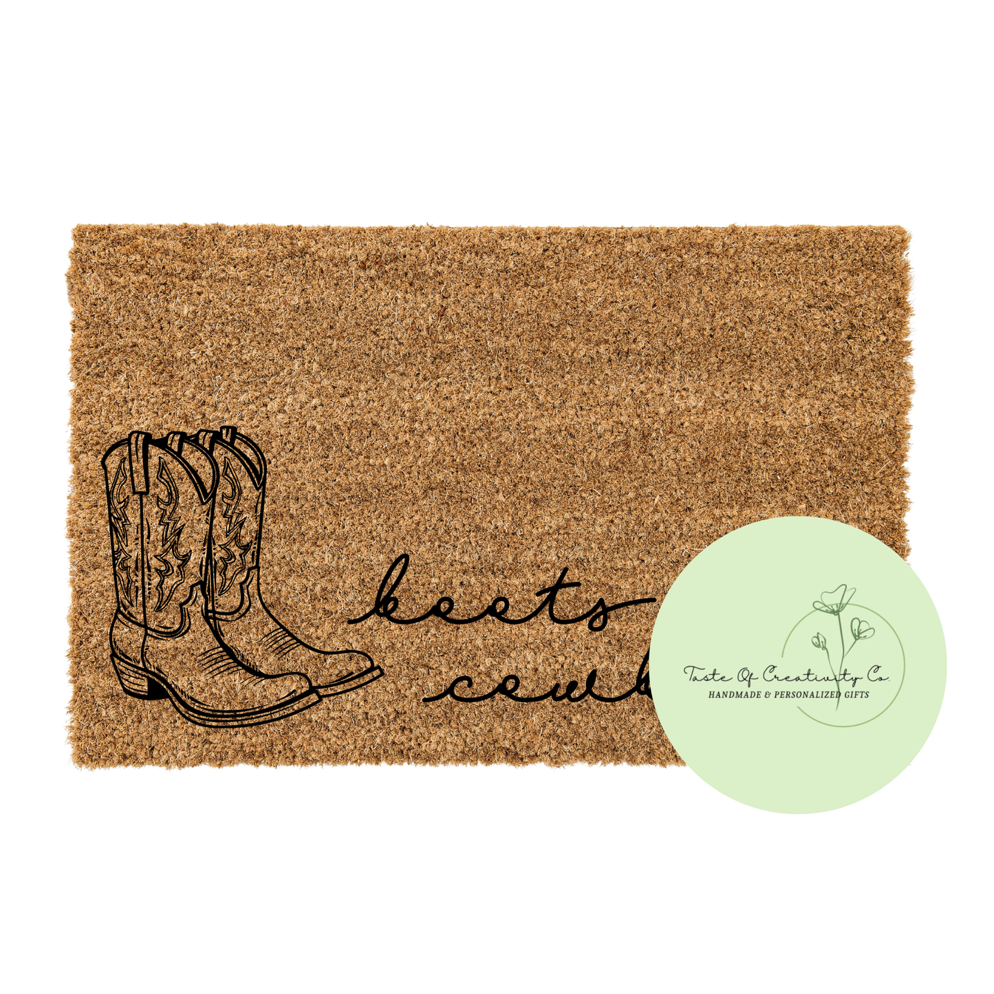 Boots Off Cowboy Door Mat, Disco Cowgirl Collection, Gift for Home, House Warming Gift