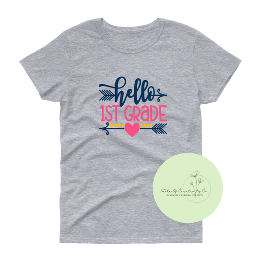 "Hello _____ Grade" T-Shirt, Back to School Apparel, First Day of School Shirt