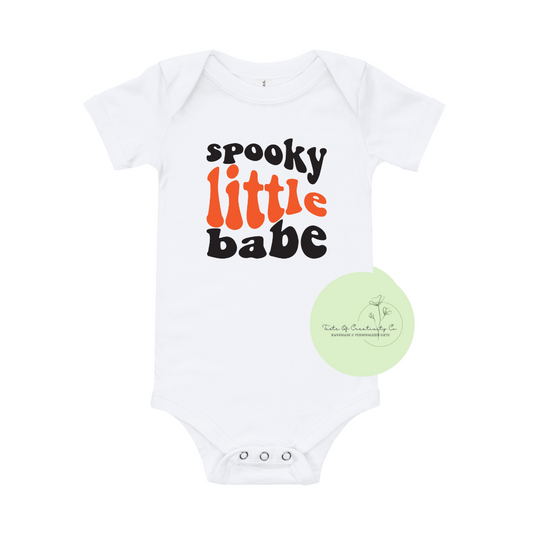 "Spooky Little Babe" Onesie™, Halloween Apparel, Spooky Szn Baby Apparel, Apparel for Baby, Infant Bodysuit