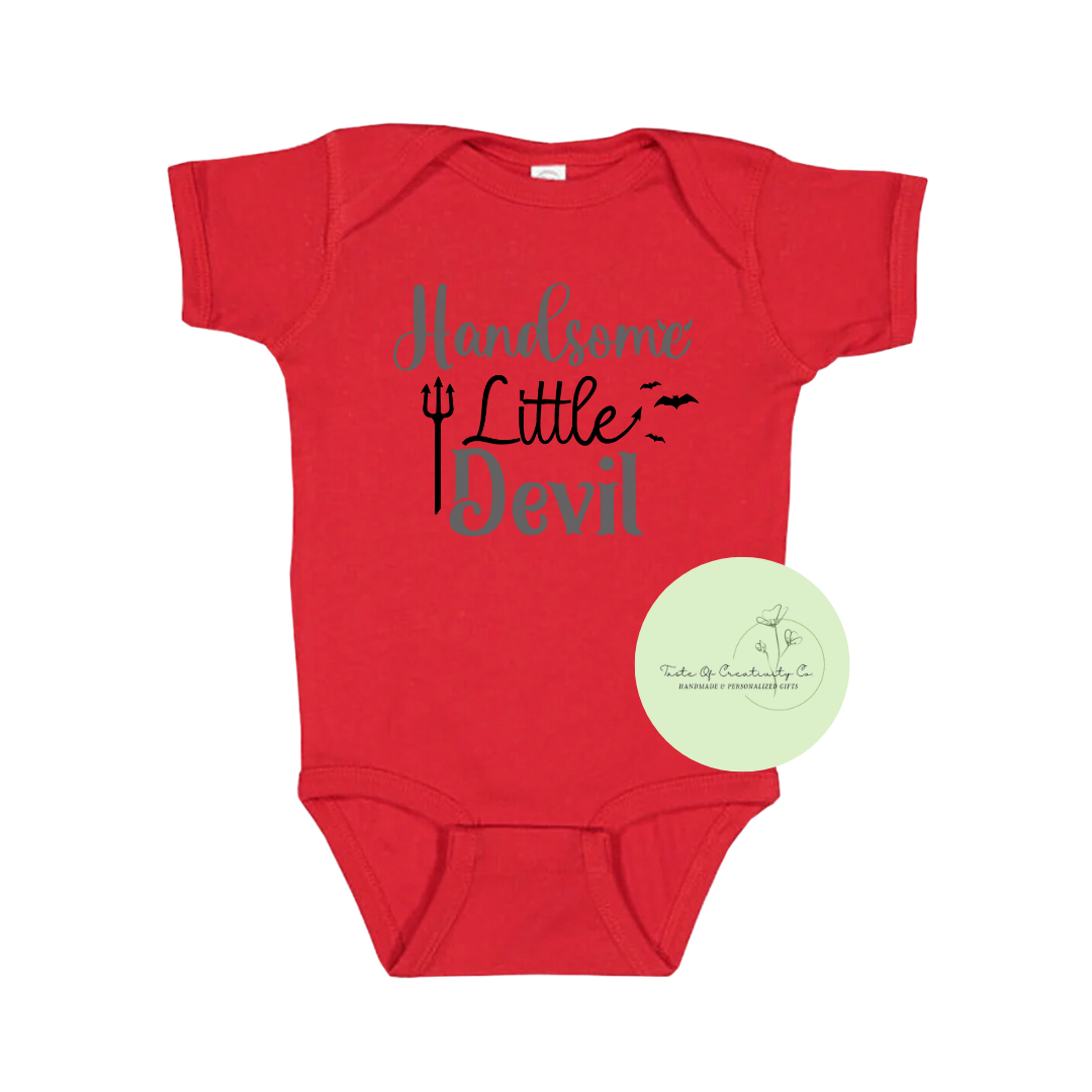 "Handsome Little Devil" Onesie™, Halloween Apparel, Spooky Szn Baby Apparel, Apparel for Baby, Infant Bodysuit