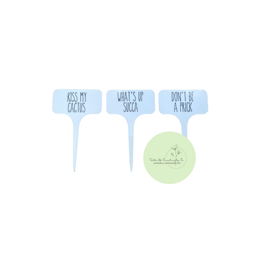 Succulent Pun Plant Stakes, 3 Pack, Rae Dunn Inspired, Gardening Accessories
