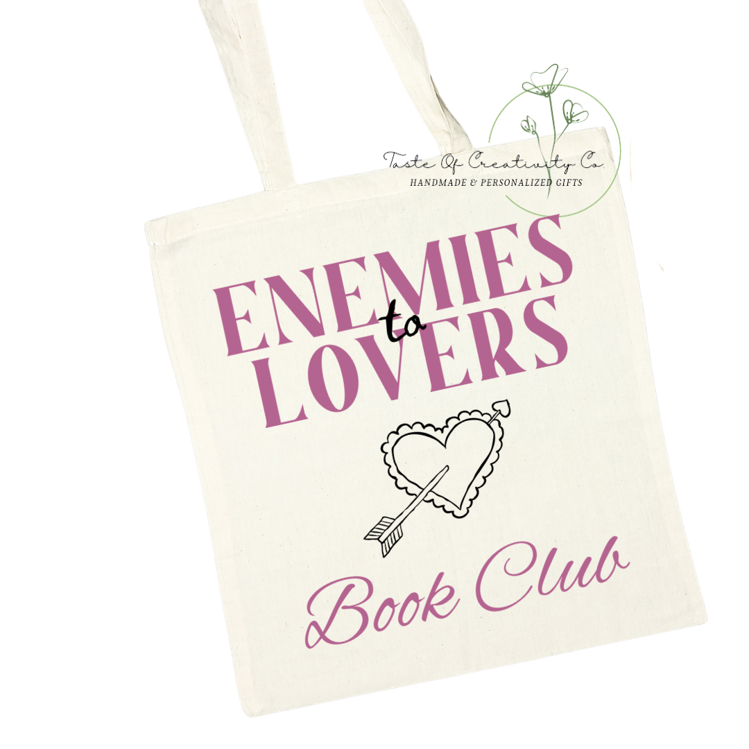 Enemies To Lovers Book Club Tote Bag, Eco Friendly Bag, Reusable Shopping Bag