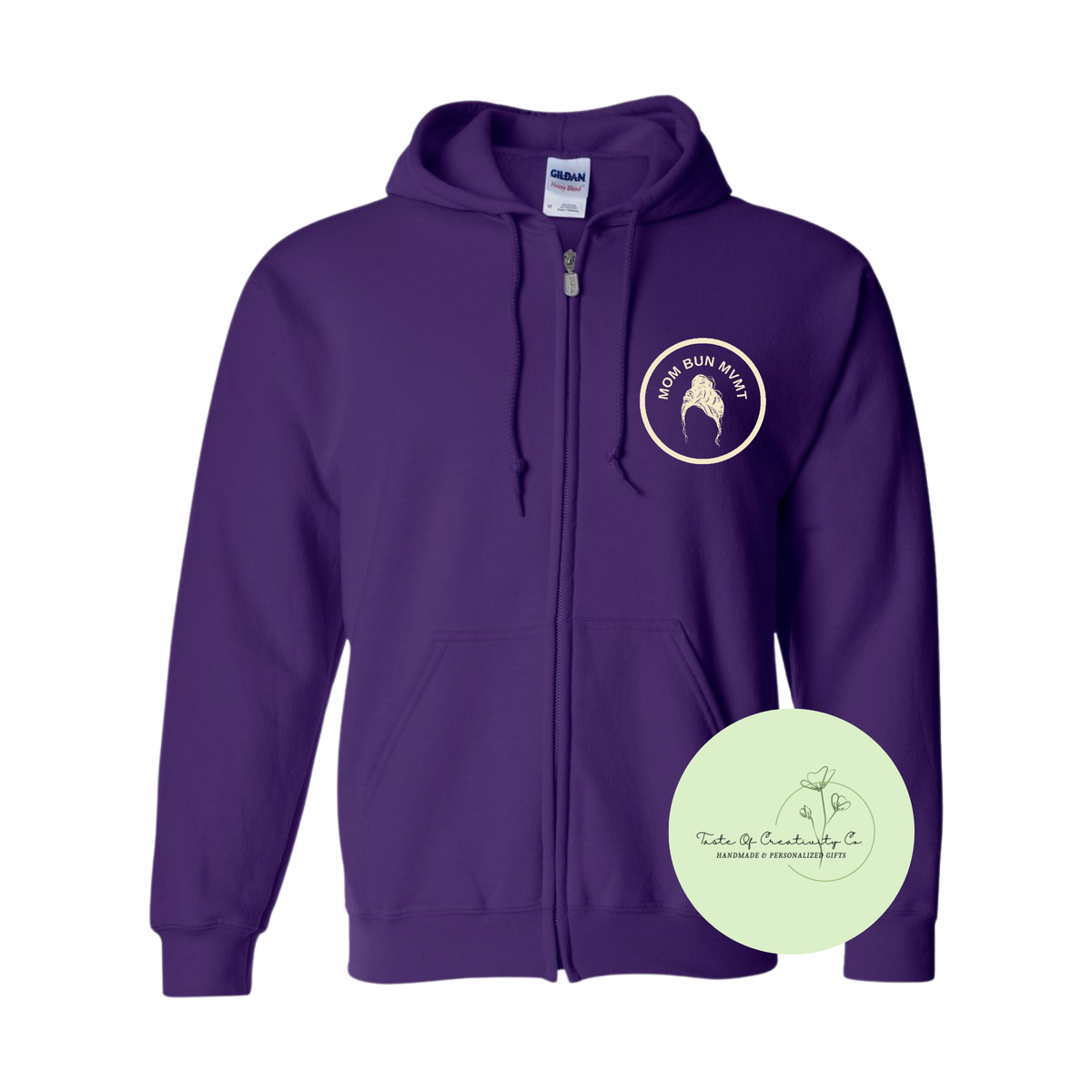 MBM Mom Bun MVMT Hooded Zip-Up Sweater, Gym Apparel, Branded for Business Sweater