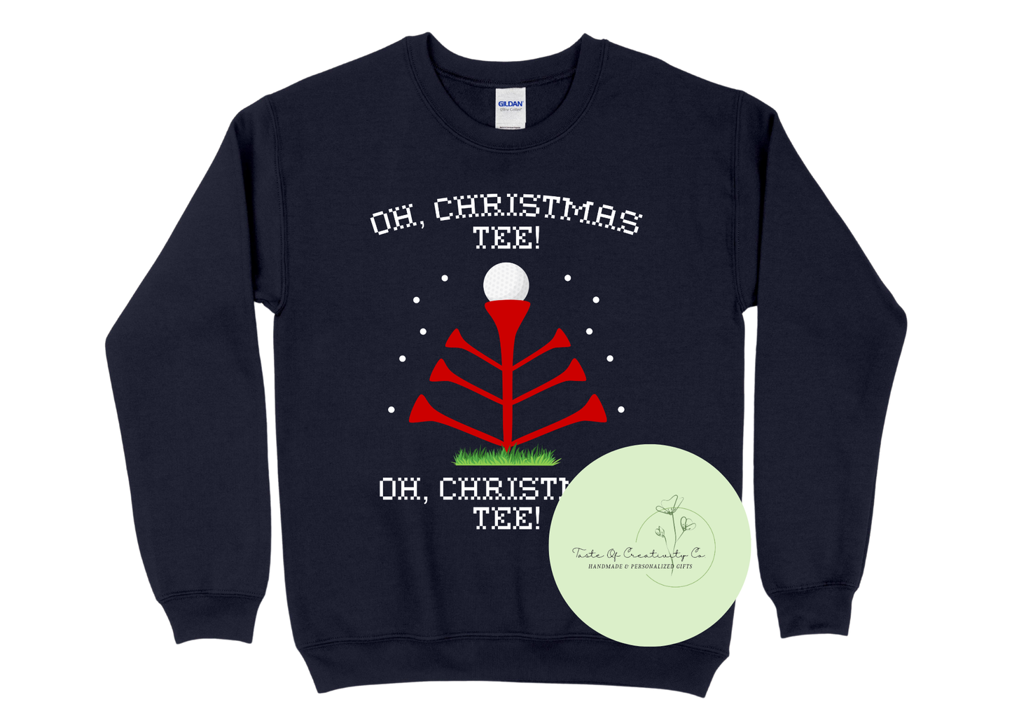 Oh, Christmas Tee! Crewneck Sweater, Christmas Apparel, Golf Sweater, Christmas Crewneck Sweater, The Winter Wishes Collection
