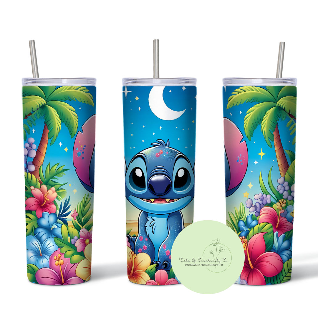 Stitch on a Beach 20oz. Sublimated Tumbler, Dishwasher Safe, Gift for Stitch Lover