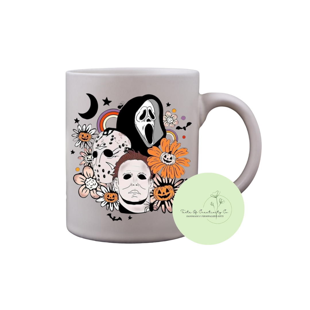 "Boys of Fall Floral" Coffee Mug, Dishwasher Safe, Halloween Coffee Mug, Spooky Mug